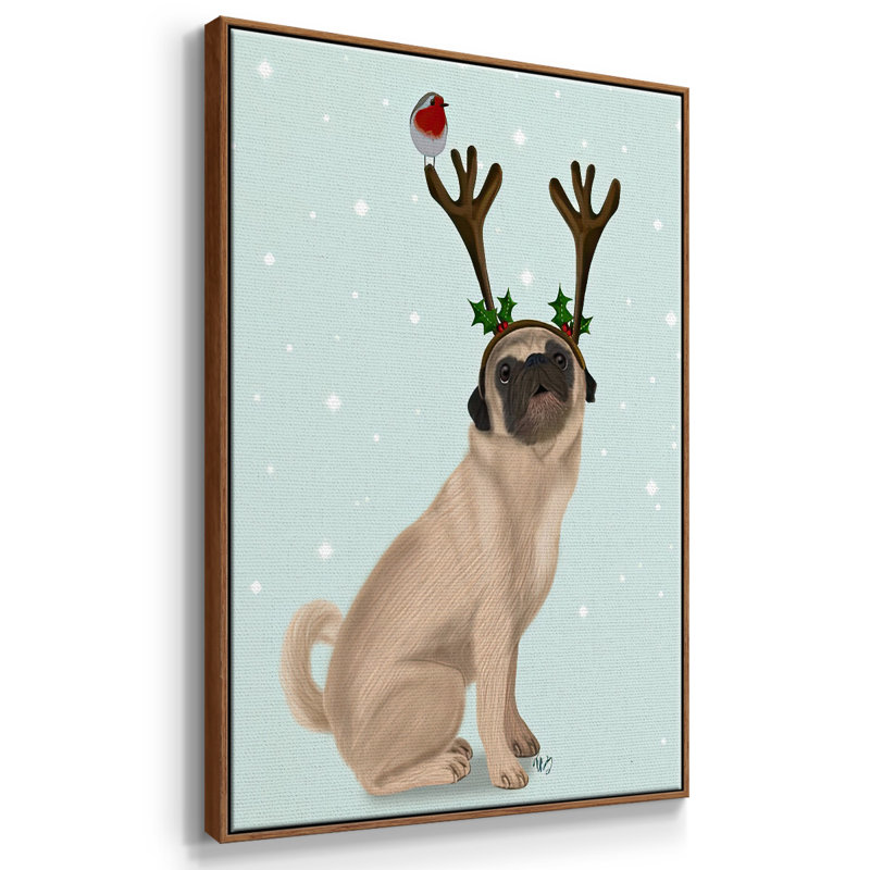 Carlin de Noël avec bois et merle, H 37 po x l 25 po x P 1,5 po, Noyer