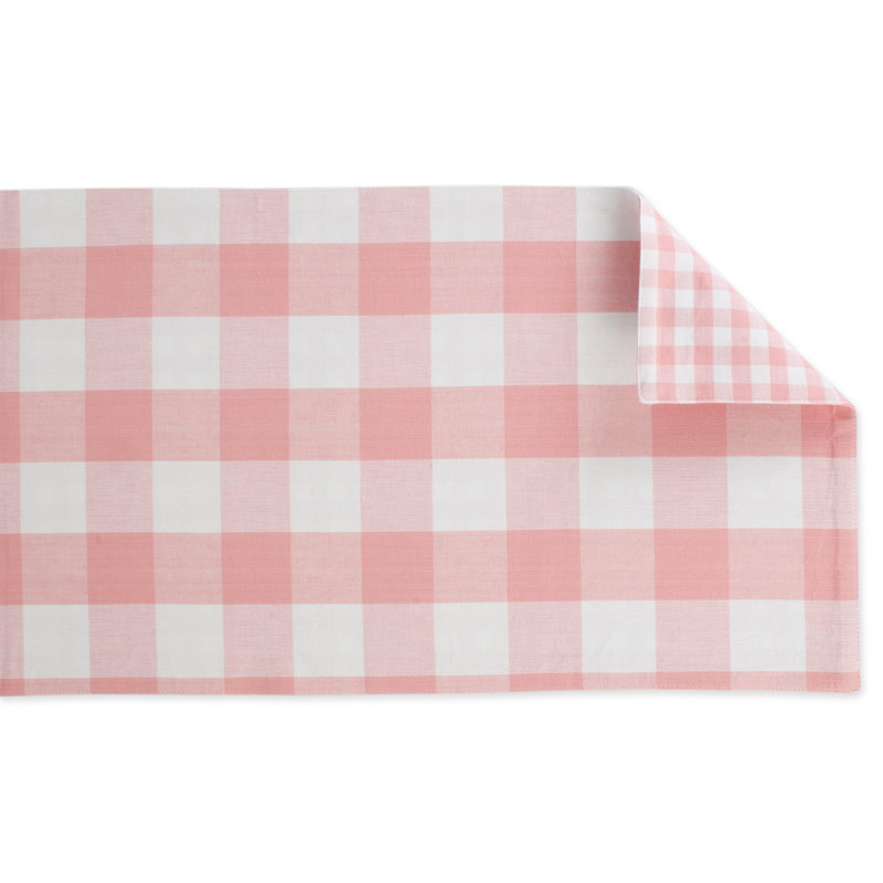 Fairley Reversible Table Runner, 72" x 14", Pink/White