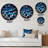 3D Cityscape Future Architecture Nova Blue Metal Wall Clock-93380308