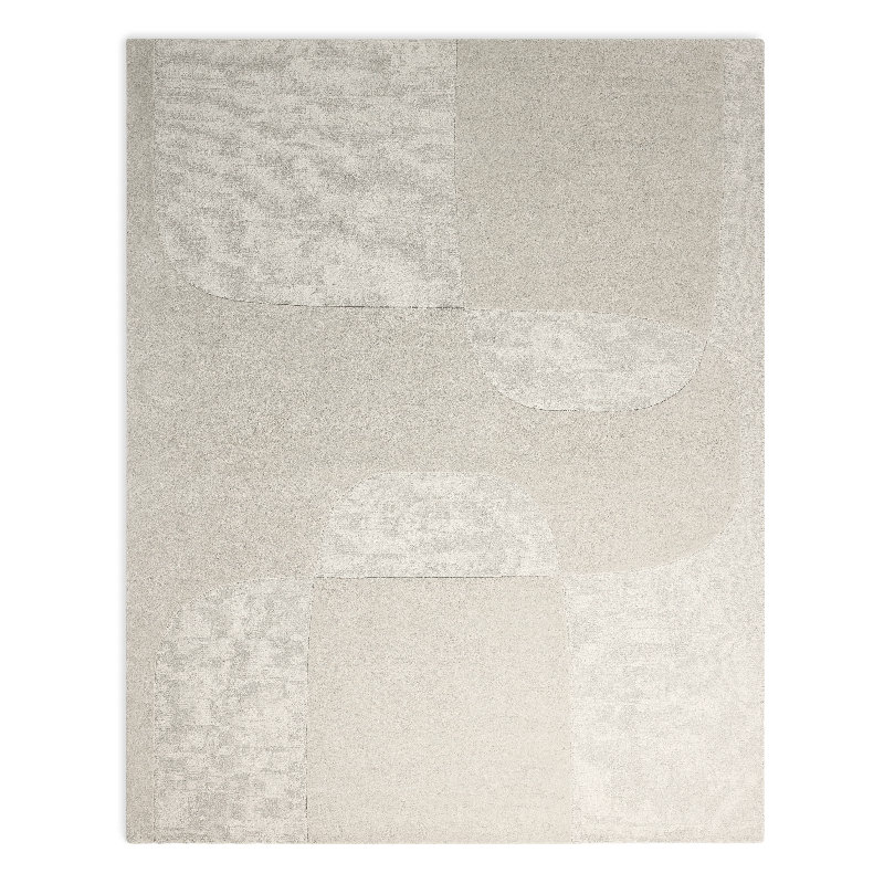 Bob And Weave Hand Tufted Wool Abstract Indoor Rug, 9' x 12', Natural