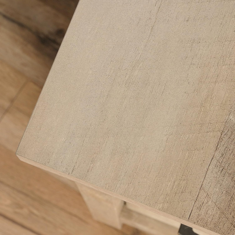 Modern Side Table With Pull-Out Shelf And Drawer, Durable Metal Runners, Safety Stops, And Versatile Storage Design