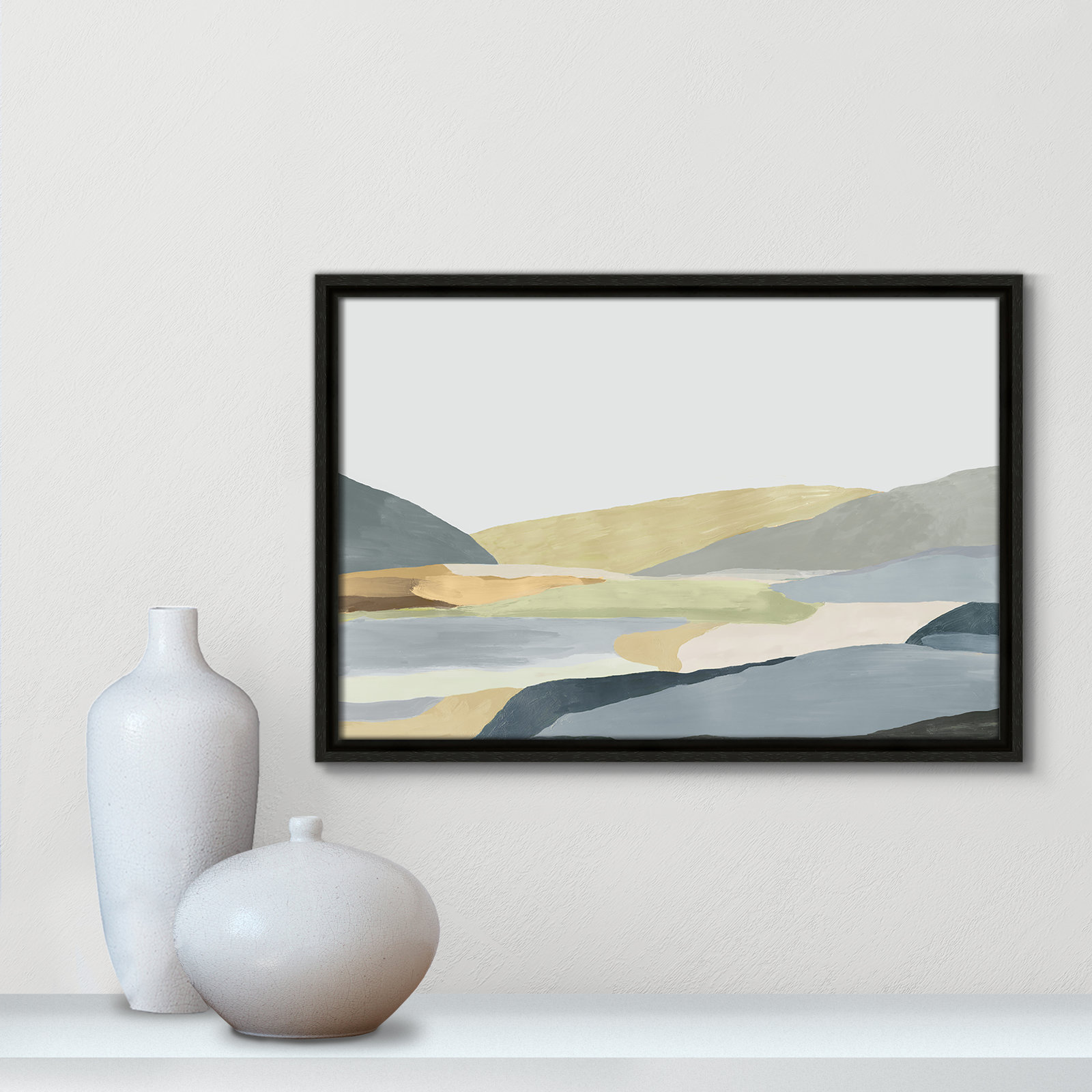 Blair "Warm Hills II" Painting, 13.5" H x 19.5" W x 2" D, Espresso Canvas