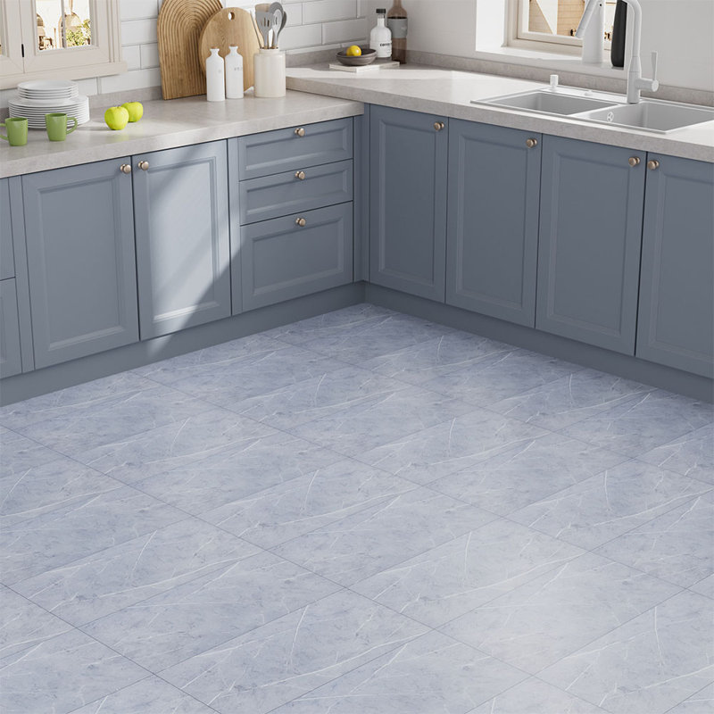 28Pcs 60x30cm Realistic Stone Texture Self Adhesive PVC Flooring, Light Grey