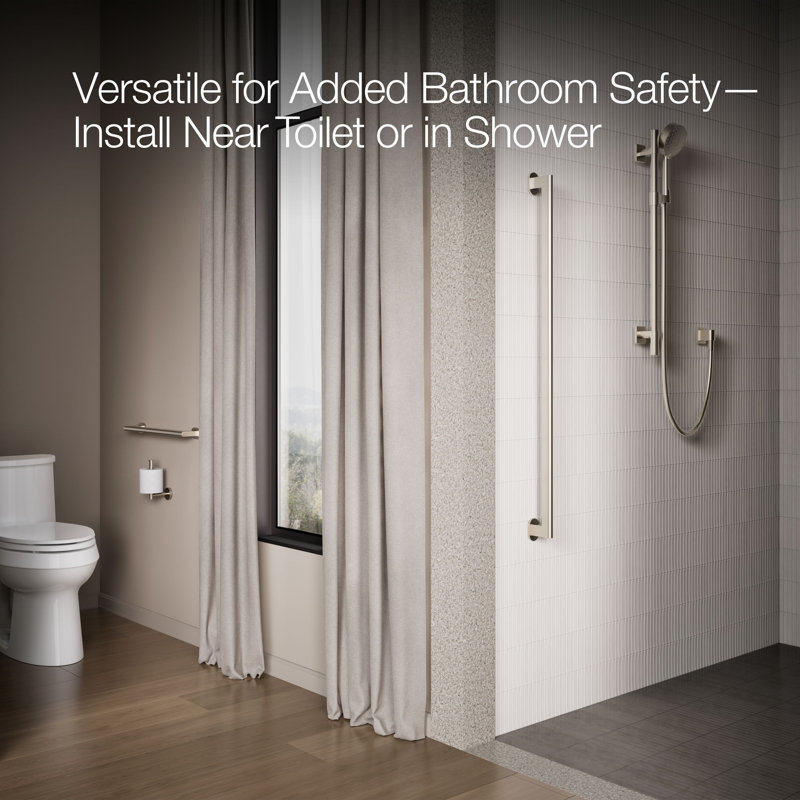 Belay Grab Bar, 1.75" H x 18" L, Brushed Nickel