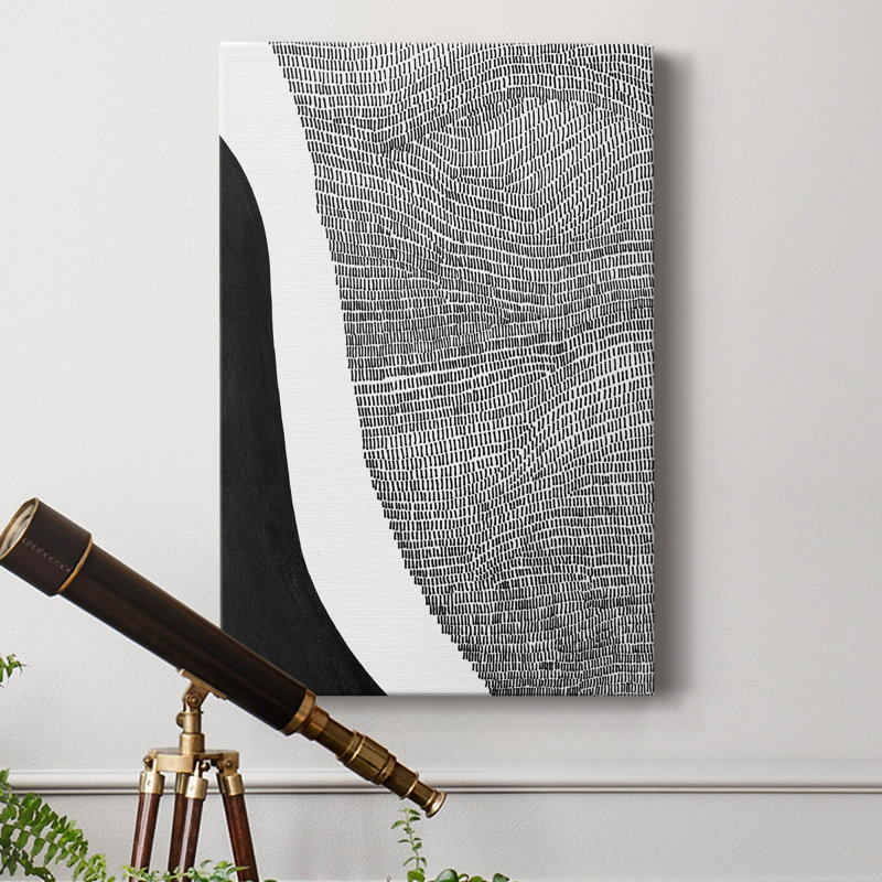 «Black & White Abstract I», reproduction sur toile tendue, H 36 po x l 24 po x P 1 po