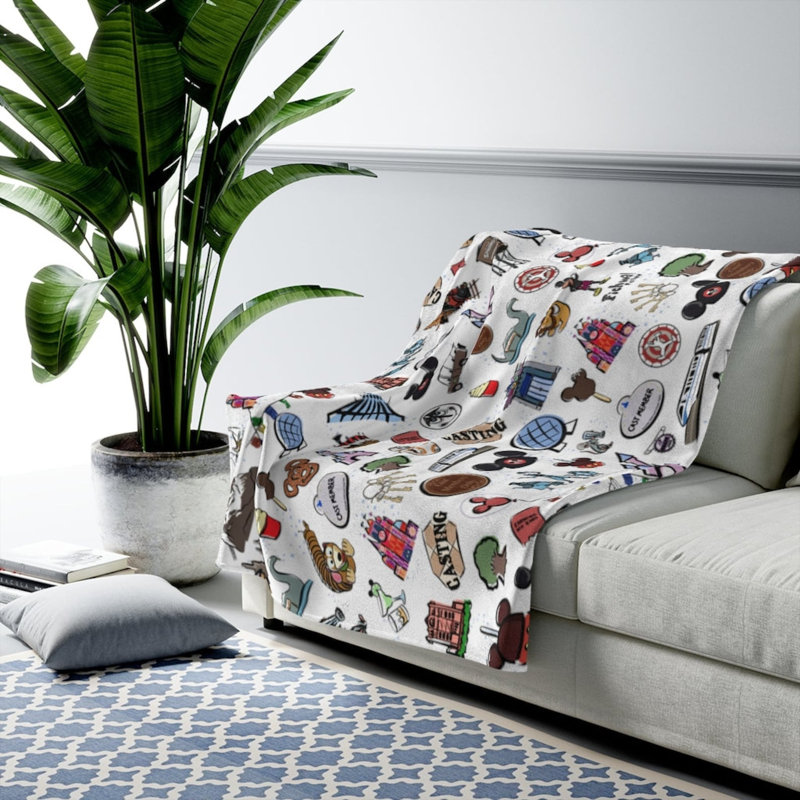 Machine Printed Throw Blanket
