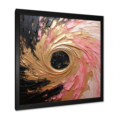 Minimalism Vortex Pink Poteries - Abstract Spirals Canvas Wall Art