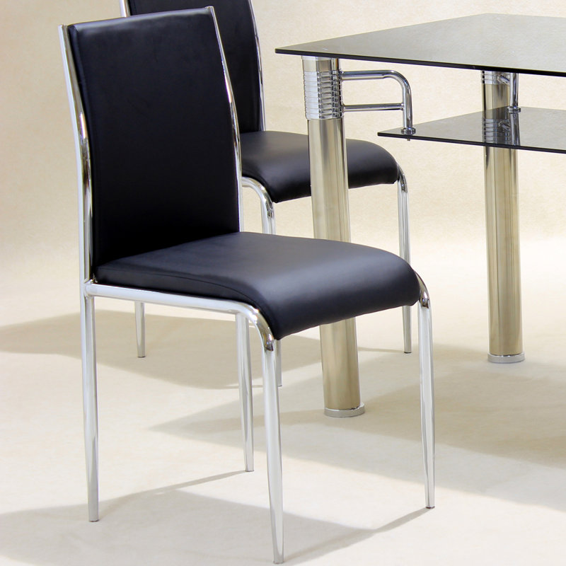 Upholstered Side Chair, Black