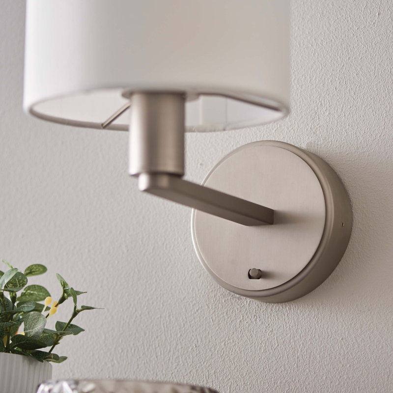 Katrina Armed Sconce, Matte Nickel/White