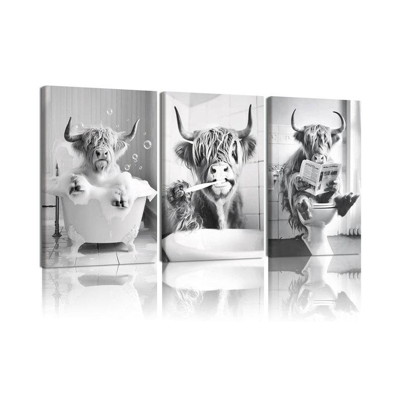3 Piece Wrapped Canvas Print, 60 cm H x 40 cm W