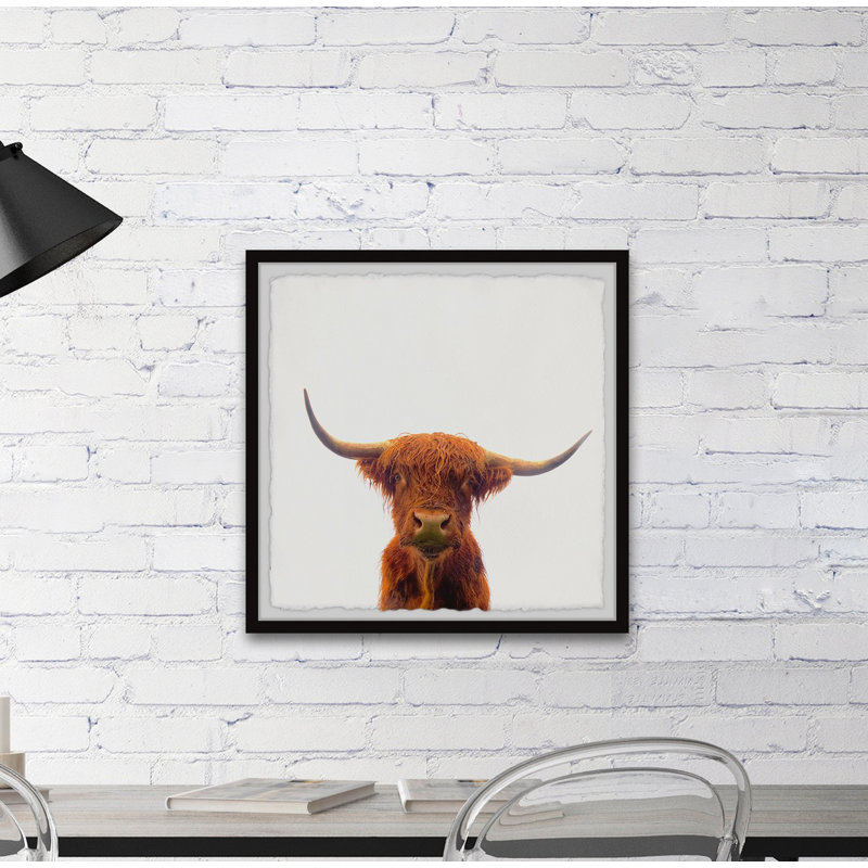 « the orange buffalo »-impression d’art graphique sur papier encadrée, H 24 po x l 24 po x P 1,5 po