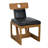 Buraco 18'' H Genuine Leather Upholstered Teak Side Chair