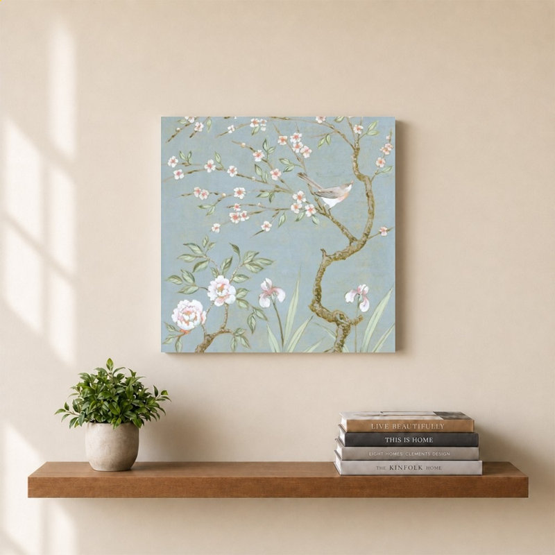«Spring Mural I Blue» par Julia Purinton, impression sur toile, H 30 po x l 30 po