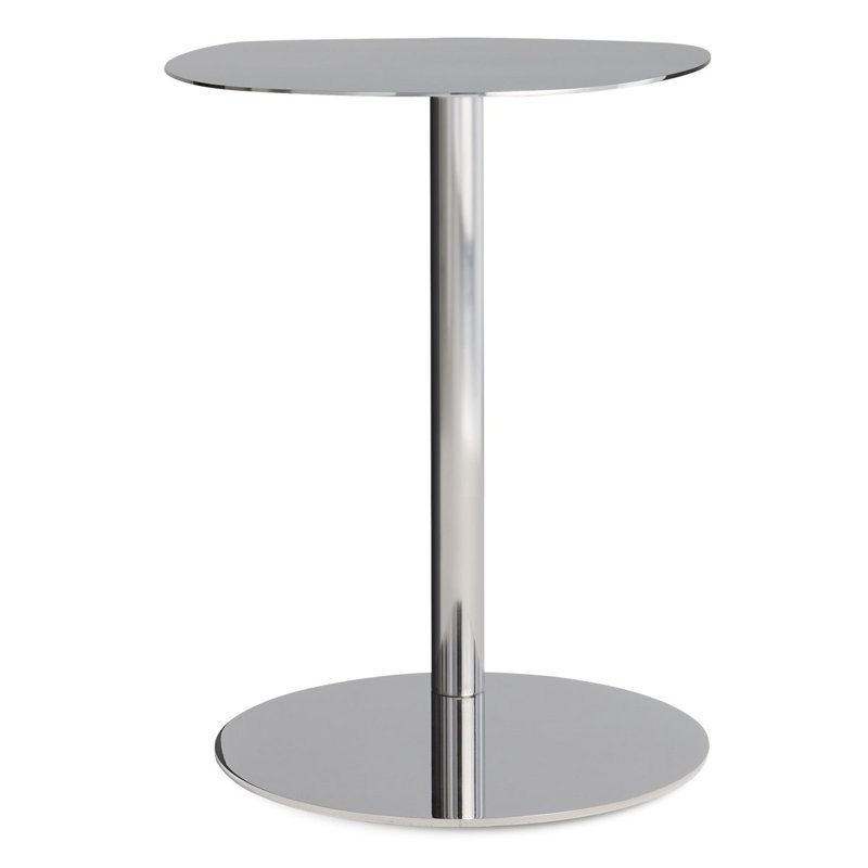 Swole Single End Table, 20" H x 20" W x 15" D, Polished Stainless