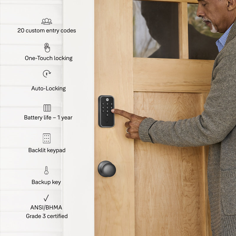 Yale Code Keypad Deadbolt, Matte Black