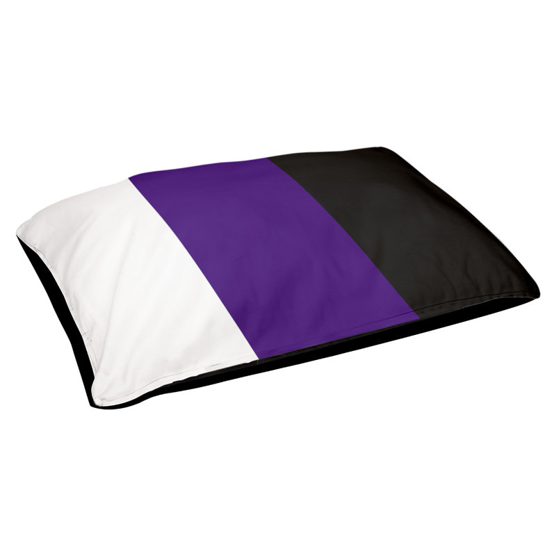 Coussin Golden State, Moyen (l 28 po x P 18 po x H 9,5 po), Blanc / mauve / noir