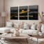 Ensemble de 3 toiles murales « Crossing Paths Golden Bridge Cityscape ».-415878276