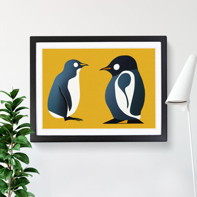 Young Penguins Abstract - Single Picture Frame Painting