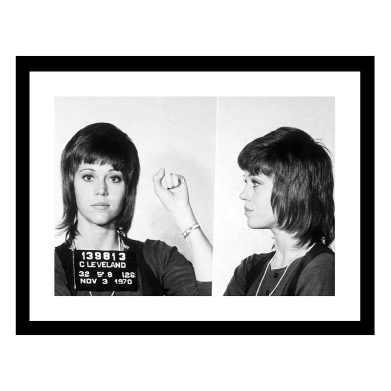 Jane Fonda, 1970, photos Mugshot - reproduction encadrée 14 x 18