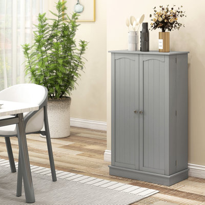 Garde-manger avec armoire de rangement de 41 po, 12 tablettes de porte, 2 portes doubles, 5 tablettes, réglable, gris papier pour tablette fonctionnelle, utilisation réglable et efficace