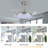 42 Kendarrius 42Inch 3 Colours Dimmable Ceiling Fan with Light Kit and Remote Control