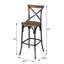 Tabouret de bar à dossier croisé