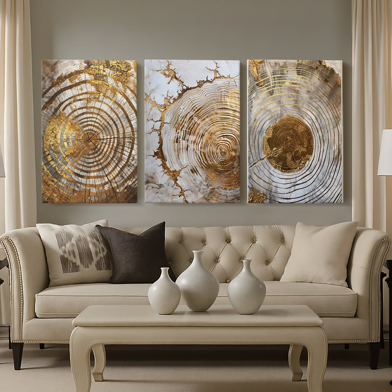 ABSTRACT Series Cxxviii - Toile tendue sur mesure - 3 pièces, H 60 po x l 120 po