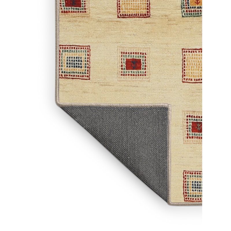 Tapis beige/noir/rouge contemporain, Rectangle 7 pi x 9 pi