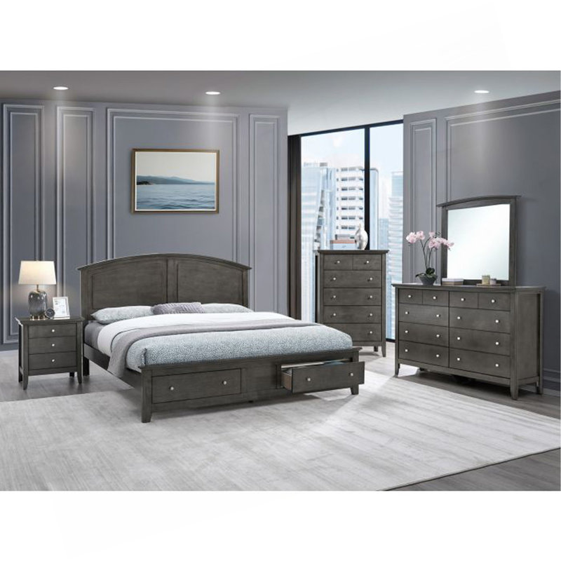 Grand lit Hammond (matelas non inclus), gris