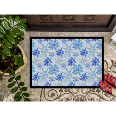Tapis de porte d’extérieur anti-dérapant aquarelle Ashlynn