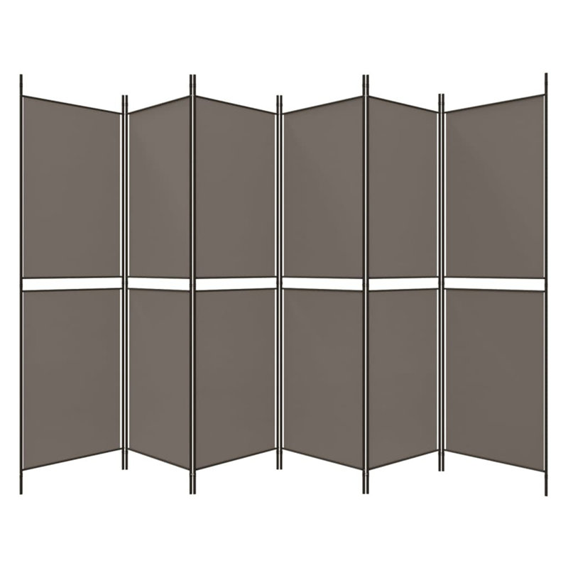 Cloison pliante Rikkea, Anthracite, 6, H 70,8 po x l 118,1 po