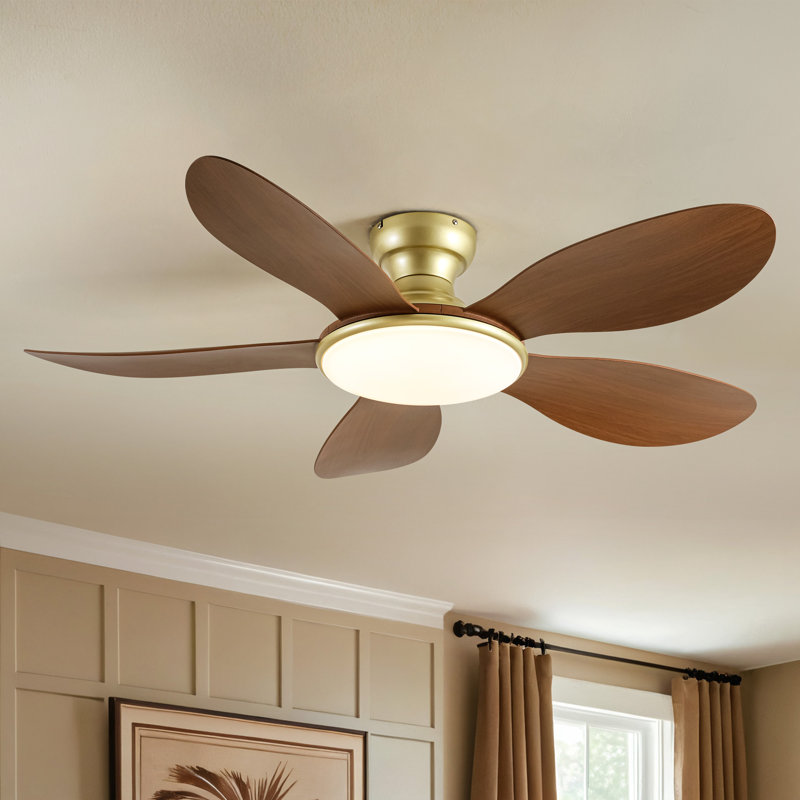 Ventilateur de plafond à DEL 5 pales 51 "à intensité variable rétro avec télécommande