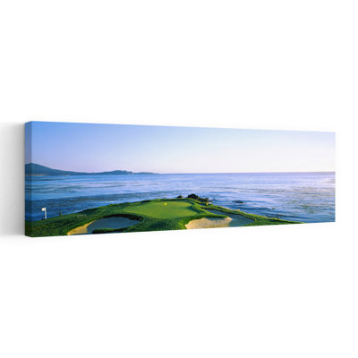 «Sand Traps In A Golf Course», Pebble Beach Golf Course, Pebble Beach, Monterey County, Californie, paysage contemporain abstrait, art mural