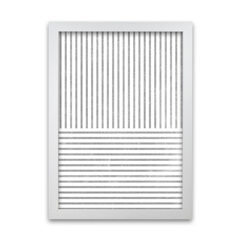 Mid Century Texture Lines C - Print, 84cm H x 59cm W x 3cm D, White Frame