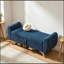 Banc rembourré en velours côtelé avec rangement rabattable-436705476
