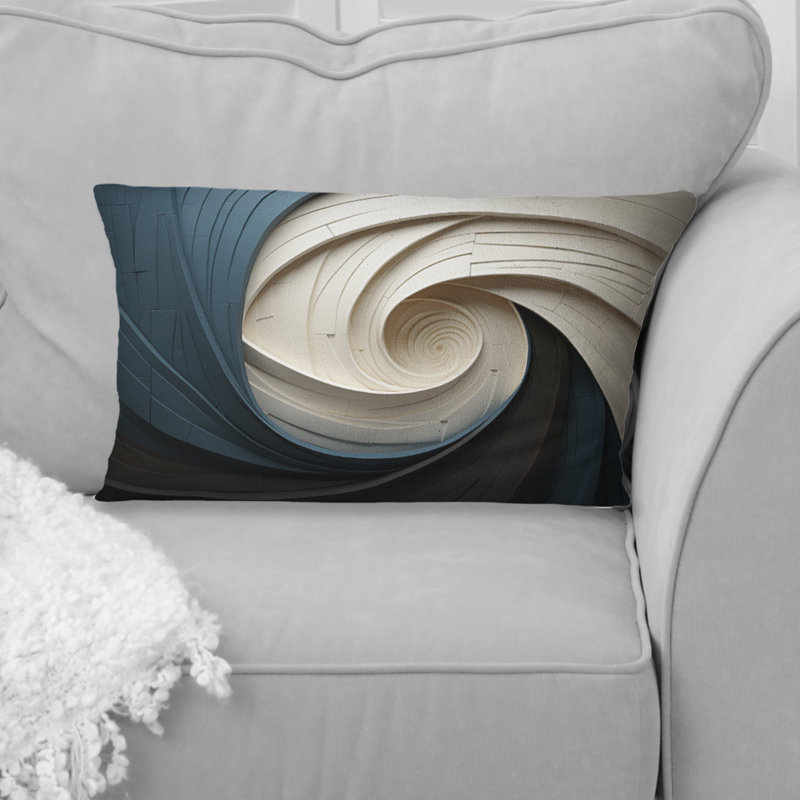 Geometric Spiral I - Abstract Spirals Printed Throw Pillow