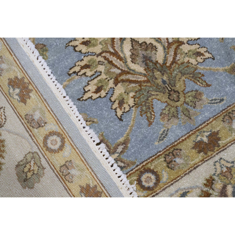Cornwall Wool Oriental Area Rug in Light Blue/Ivory, Rectangle 8'11" x 12'