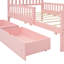 Lit plateforme simple en bois rose avec garde-corps et rangement sécuritaire-137513702-137513701