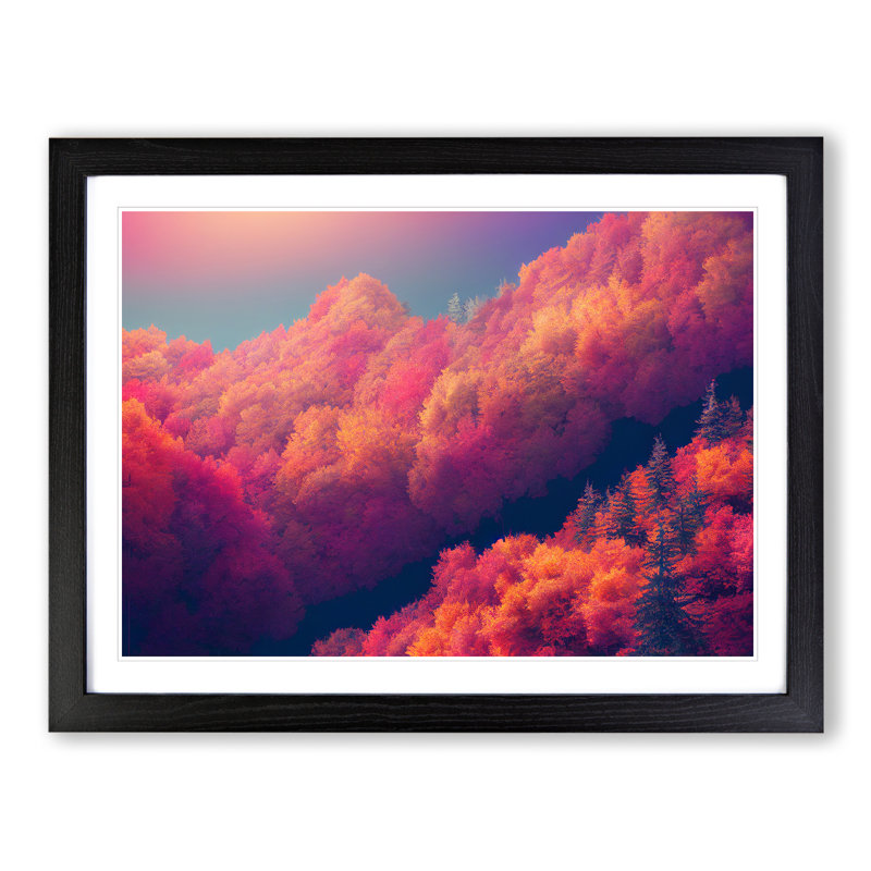 Extravagant Autumn Forest - Single Picture Frame Print, Black Framed, 46cm H x 64cm W x 2cm D
