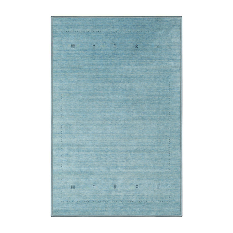 Tapis de zone bleu contemporain, Rectangle 8 pi 0 po x 10 pi 0 po