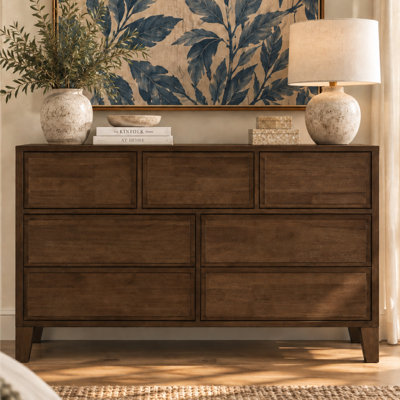 Knighten 55.9" W 7-Drawer Wood Dresser