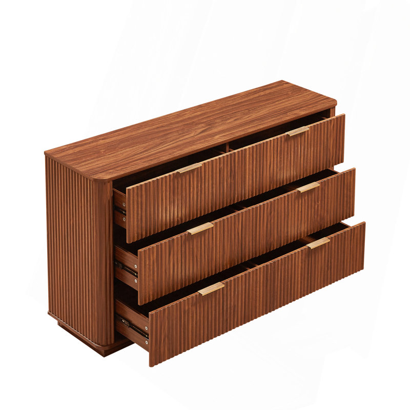 55'' W 6 - Drawer Dresser, Walnut