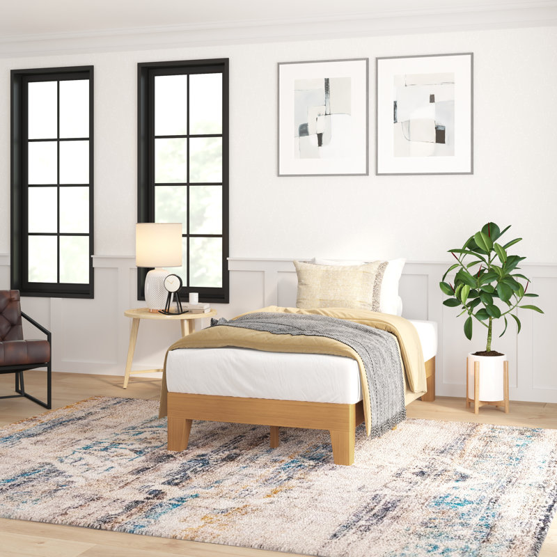 Lit en bois massif, Naturel, Simple