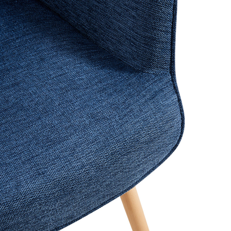 Bridgman Upholstered Armchair with Footstool, Dark Blue