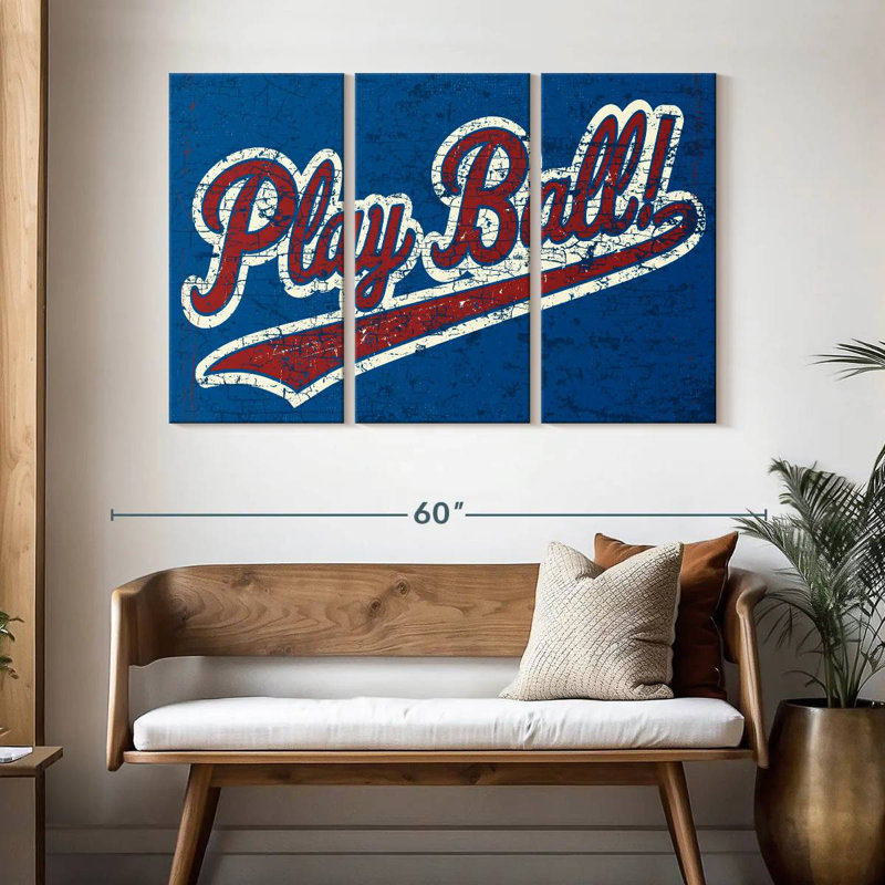 Kema Play Ball Wall Sign, 32" H x 50" W