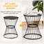 Table de bout de patio en acier 16 po, style, noir - extérieur et intérieur, décoration gracieuse, table d'appoint multifonctionnelle par conception, support
