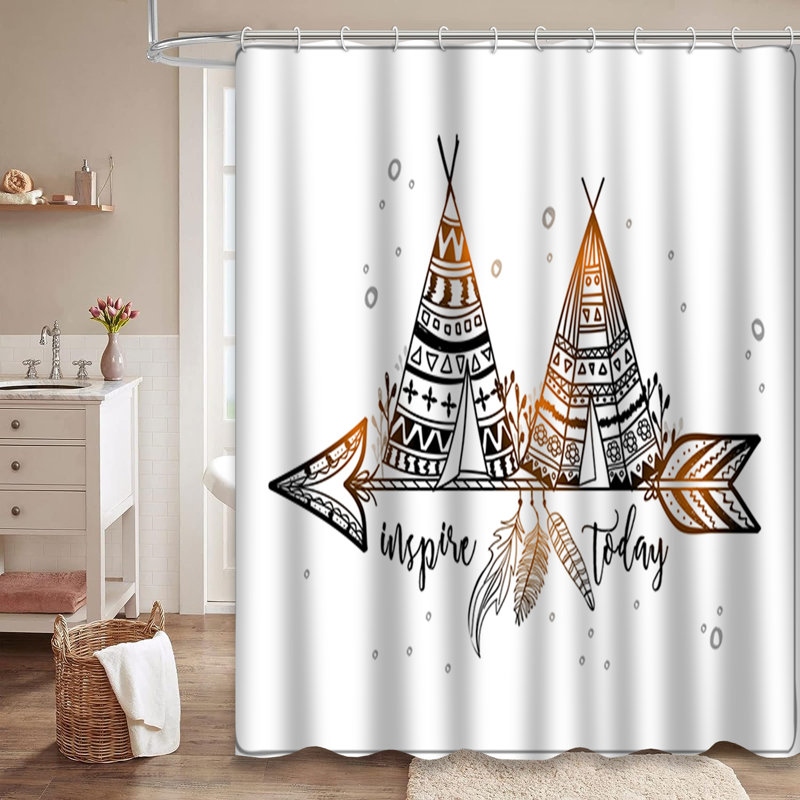 Rideau de douche Boho Tribal, L 72 po x l 72 po
