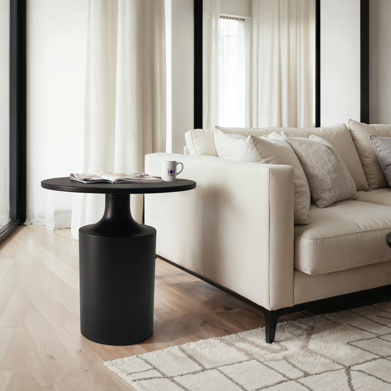 Athanasios Iron Top End Table, Black