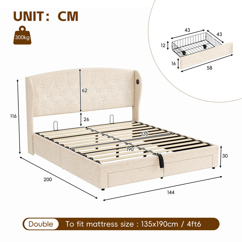 Upholstered Ottoman Bed