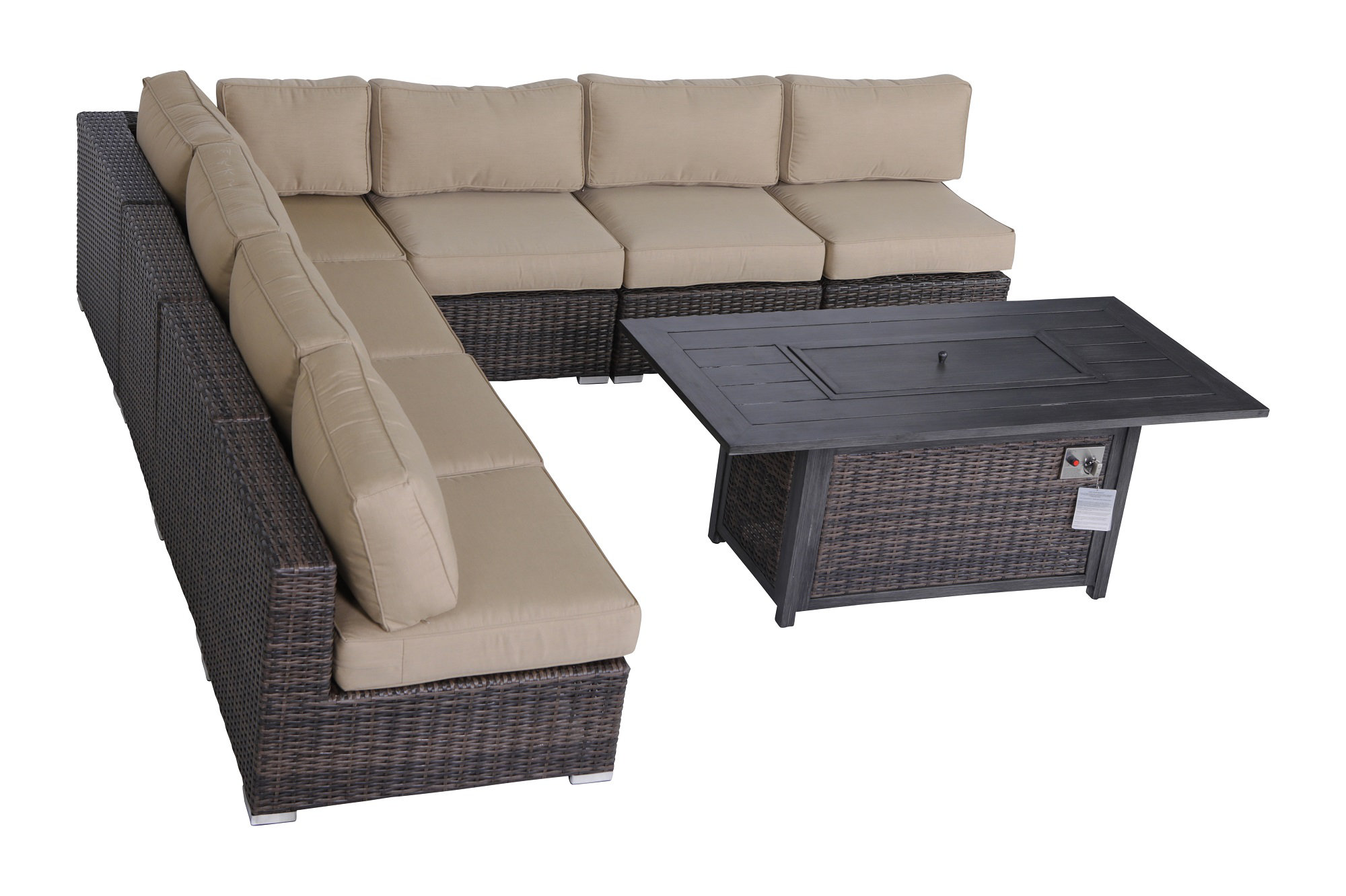 Latitude Run® Fully Assembled 8 Piece Rattan Sectional Seating Group with Sunbrella Cushions